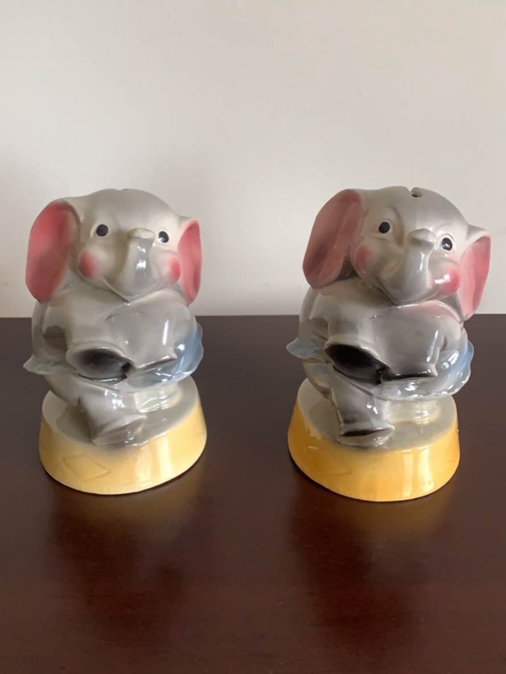 Set of 2 Vintage Elephant Coin Banks / Statues